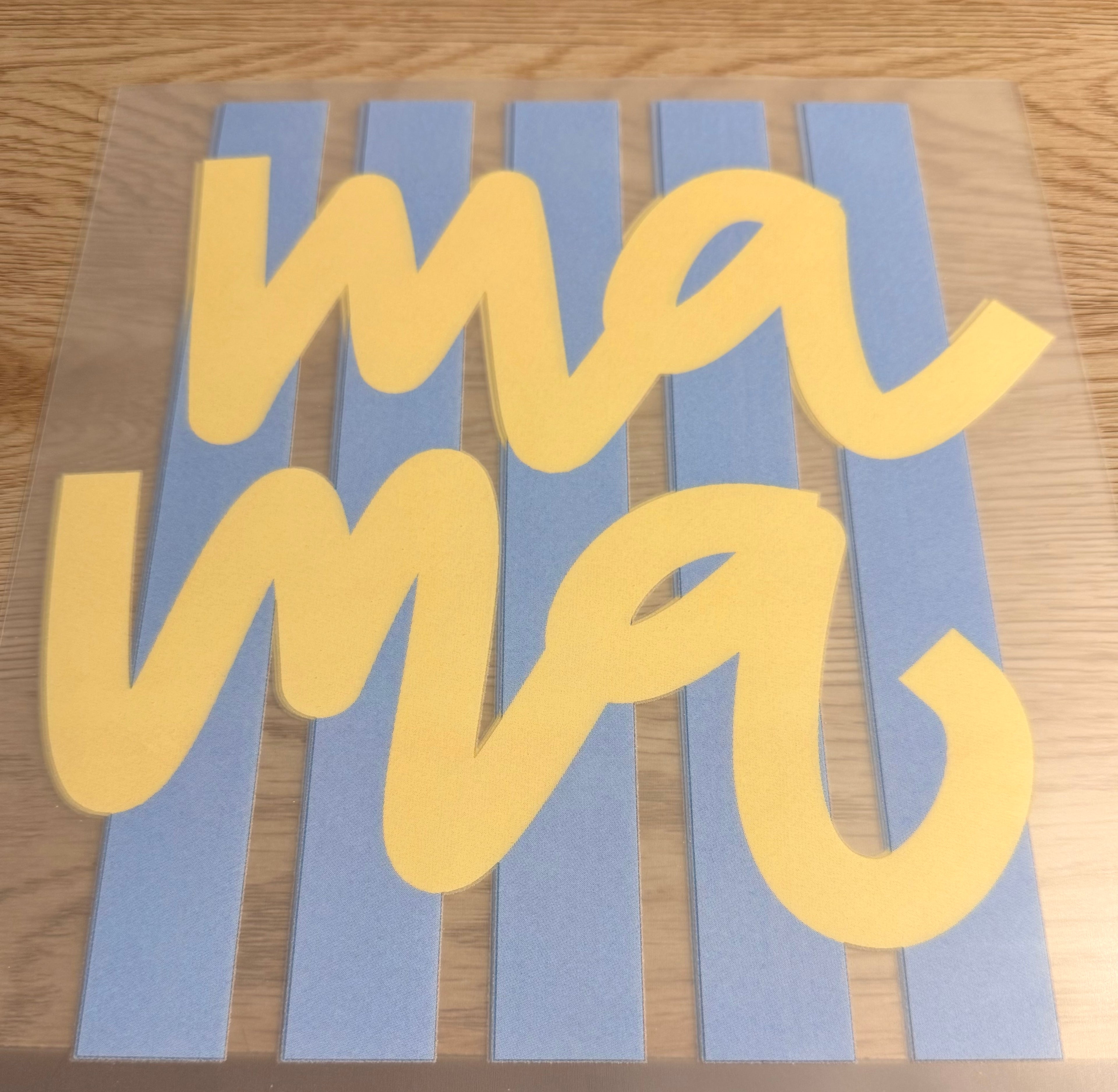 Blue and yellow mama