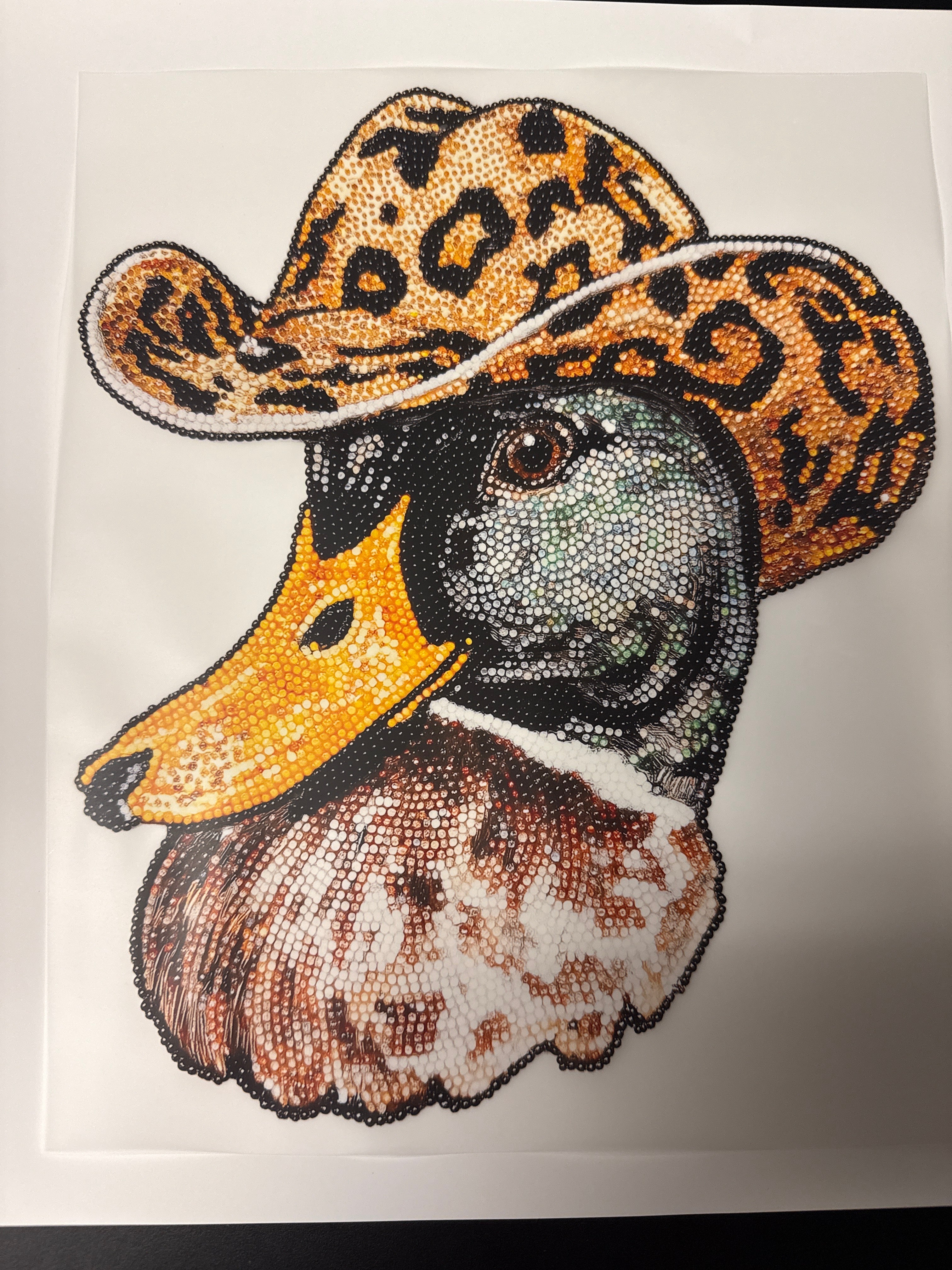 Faux rhinestone duck